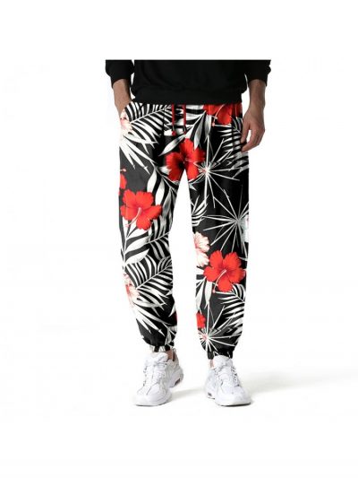 Hip Hop Style Harem Floral Long Casual Pants