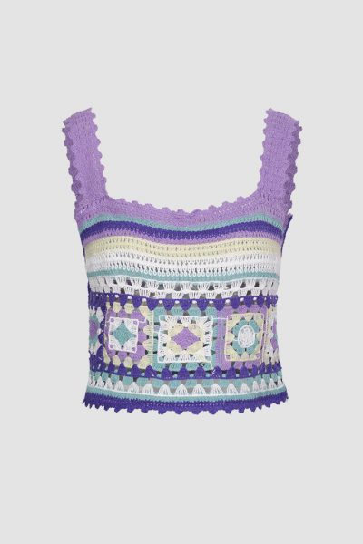 Multicolored Crochet Cami Top