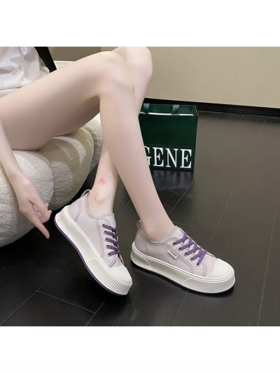 Korean Style Contrast Color Canvas Shoes