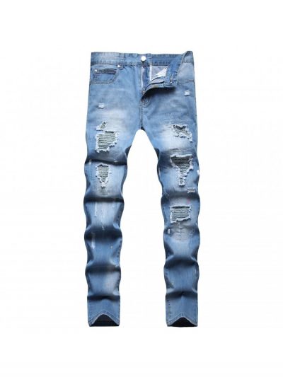 Fashion Men Straight Leg Denim Jeans