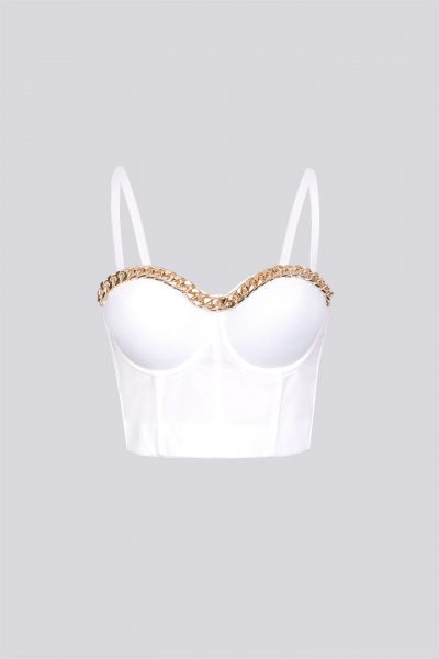 Chain Detail Bustier Corset Top