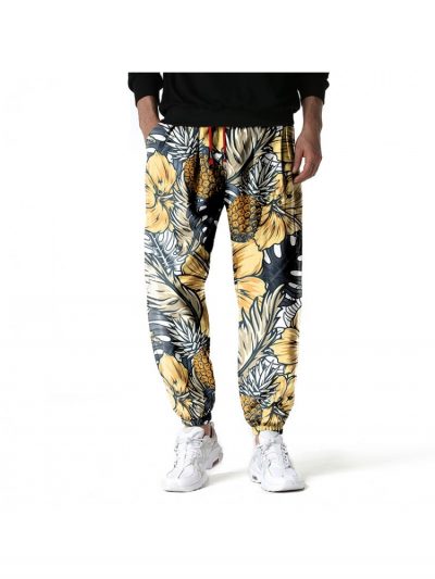 Bohemian Style Floral Printing Loose Casual Long Pants