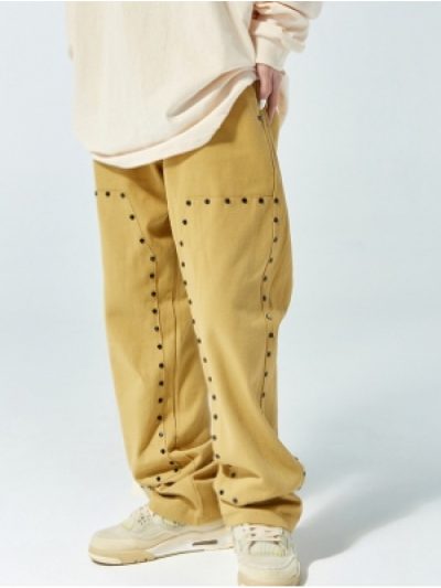Casual Fashion Denim Colid Color Loose Men Pants
