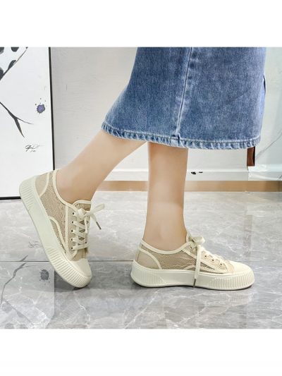 Casual Fashion Gauze Small White Shoes